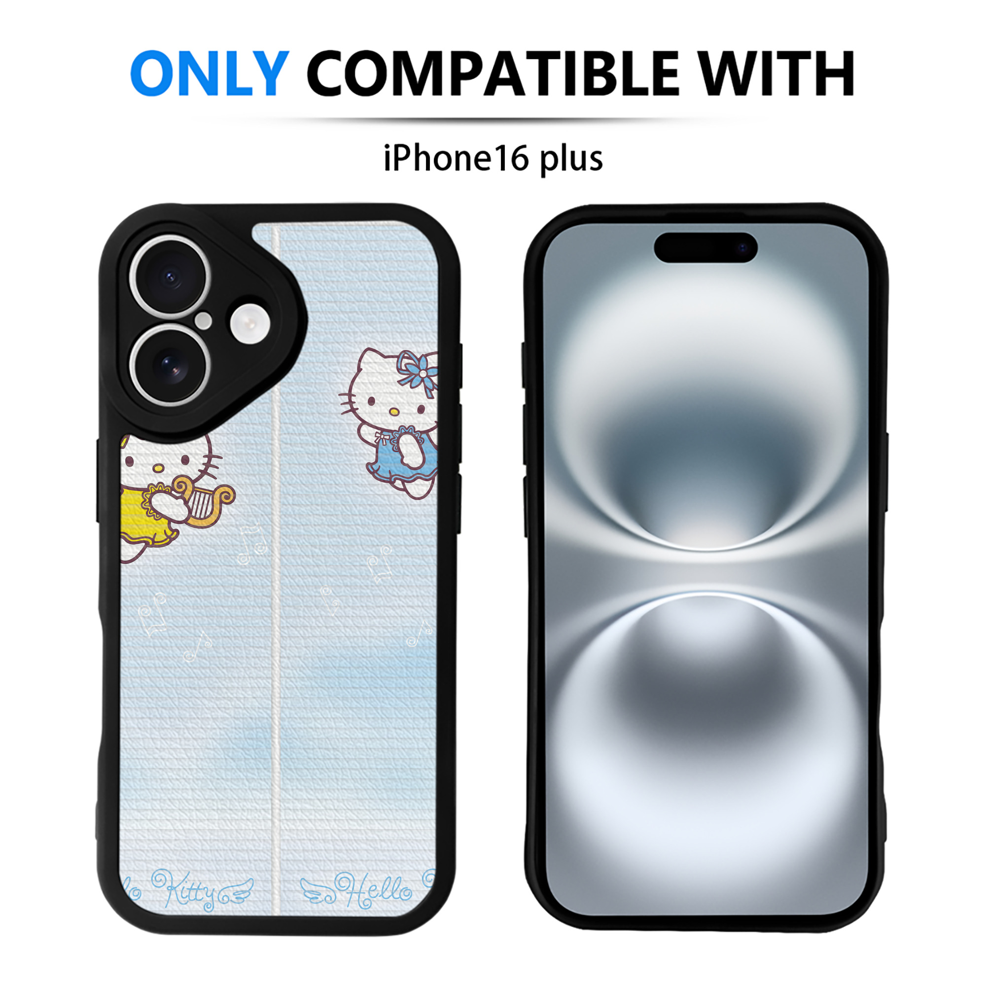 （画像用） Hello Kitty ハローキティ 【iPhone 16シリーズ対応】シリコンスマホケース（レザー調） 材質：シリコン